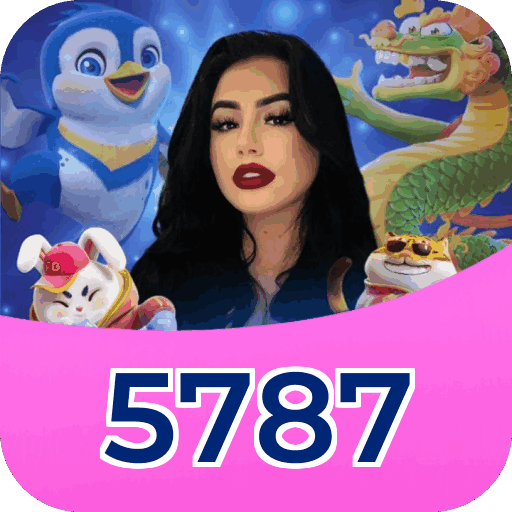 Interface do aplicativo 5787 mostrando jogos disponíveis no iOS e Android